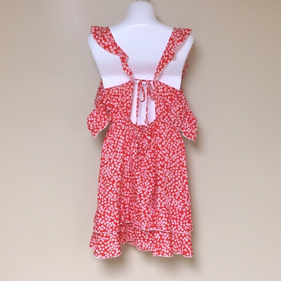 Red and white floral summer sundress - Picture 2 of 10